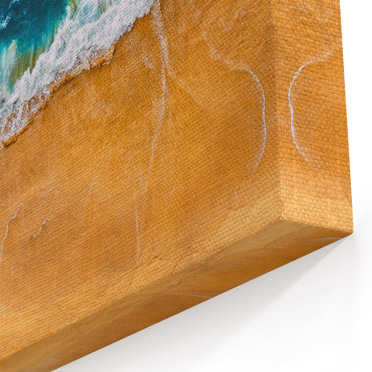 Aerial Beach Wave Landscape Wall Art - Coastal Sand Canvas Print
