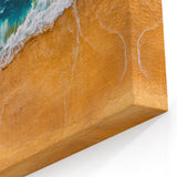 Aerial Beach Wave Landscape Wall Art - Coastal Sand Canvas Print