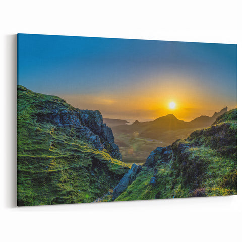 Golden Mountain Sunset Art - Captivating Scenic Landscape Wall Decor
