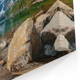 Crystal Clear Mountain Lake Art - Serene Scenic Landscape Wall Decor