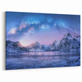 Starry Night Mountain Art - Enchanting Winter Landscape Wall Decor