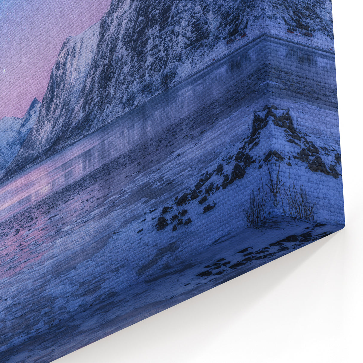 Starry Night Mountain Art - Enchanting Winter Landscape Wall Decor