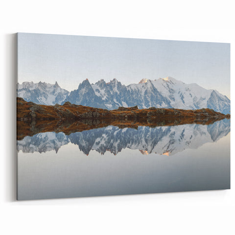 Reflective Mountain Lake Art - Majestic Scenic Landscape Wall Decor