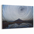 Starry Sky Spiral Art - Mesmerizing Mountain Nightscape Wall Decor
