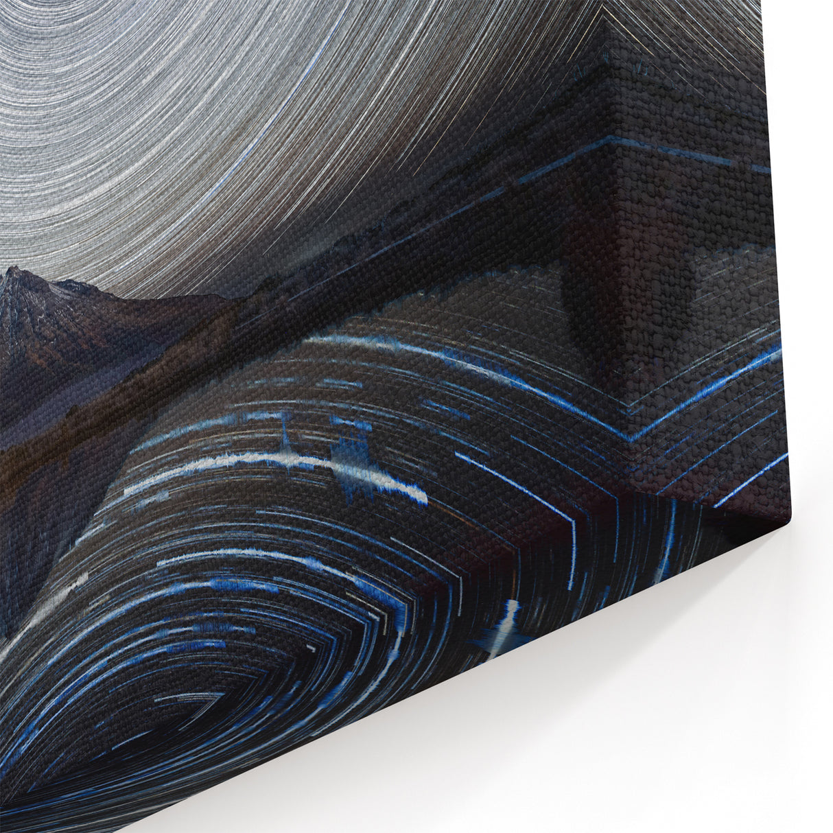 Starry Sky Spiral Art - Mesmerizing Mountain Nightscape Wall Decor