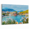 Idyllic Seaside Village - Vibrant Coastal Landscape Wall Art