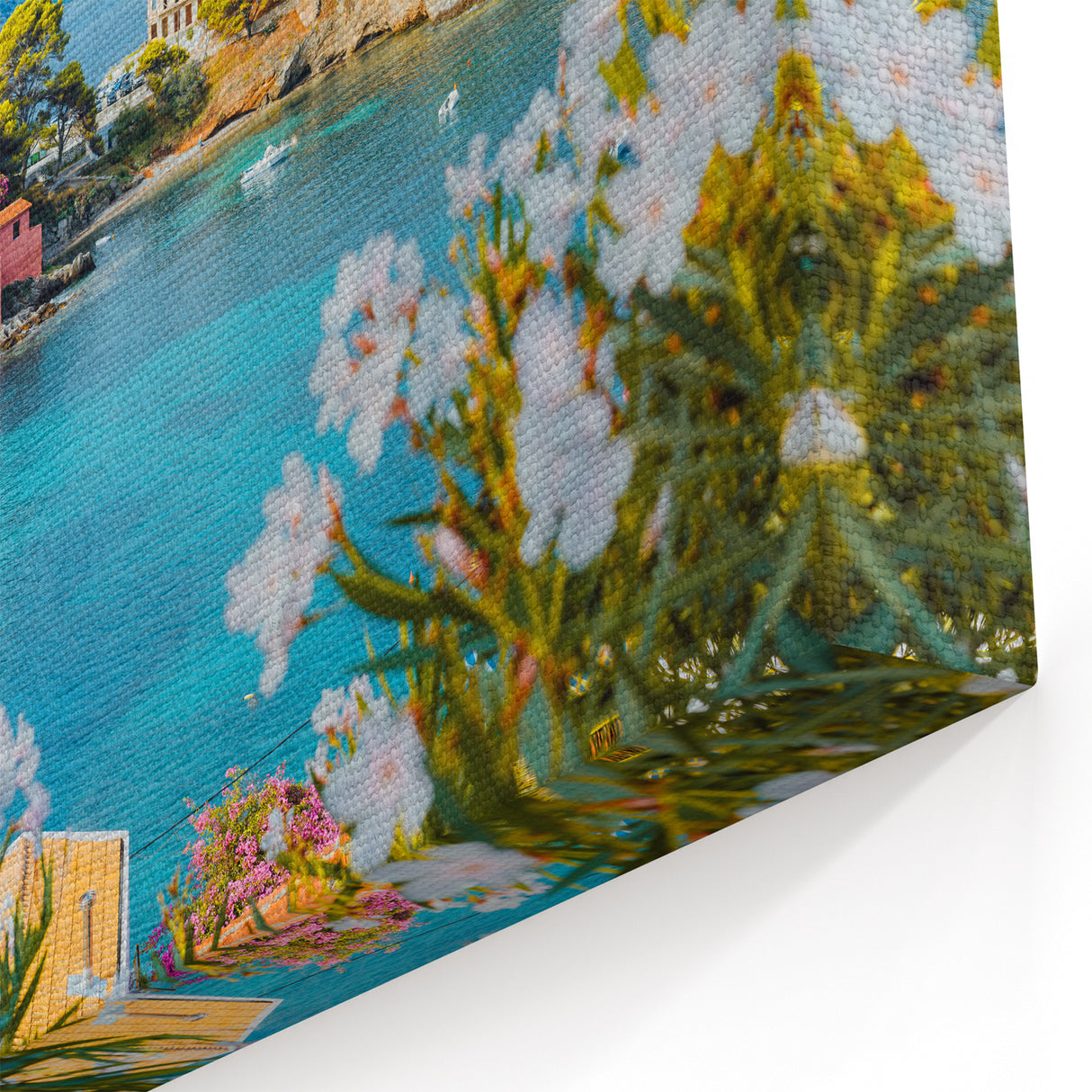 Idyllic Seaside Village - Vibrant Coastal Landscape Wall Art