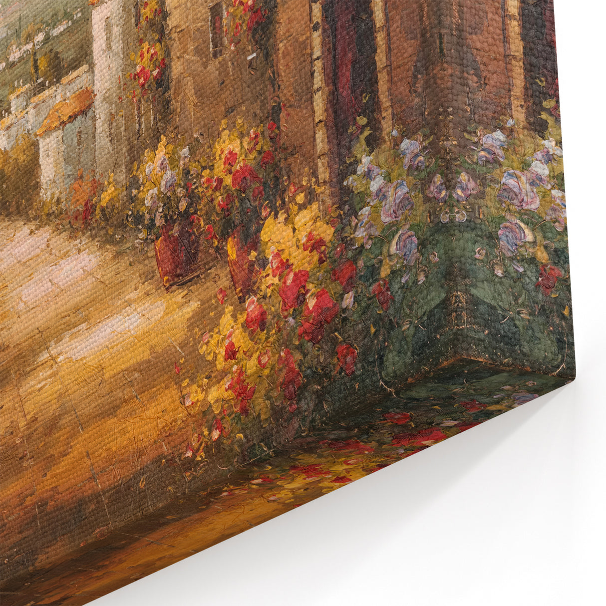 Rustic Village Pathway - Charming Countryside Landscape Wall Art