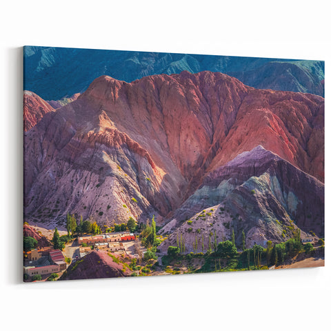 Vibrant Mountain Village - Dramatic Desert Landscape Wall Art