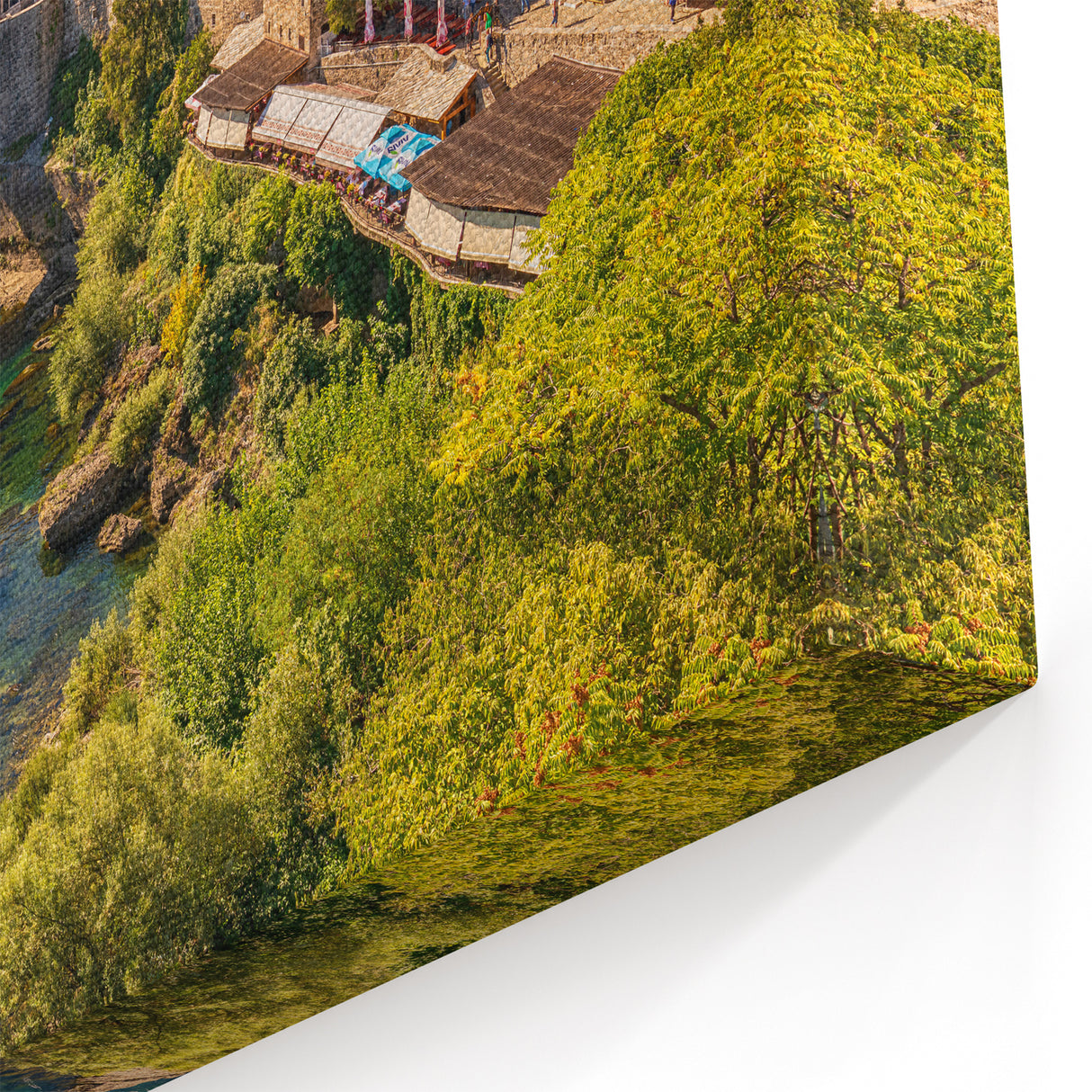 Historic Village Bridge - Scenic River Landscape Wall Art