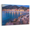 Evening Coastal Village - Tranquil Seaside Landscape Wall Art