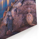 Evening Coastal Village - Tranquil Seaside Landscape Wall Art