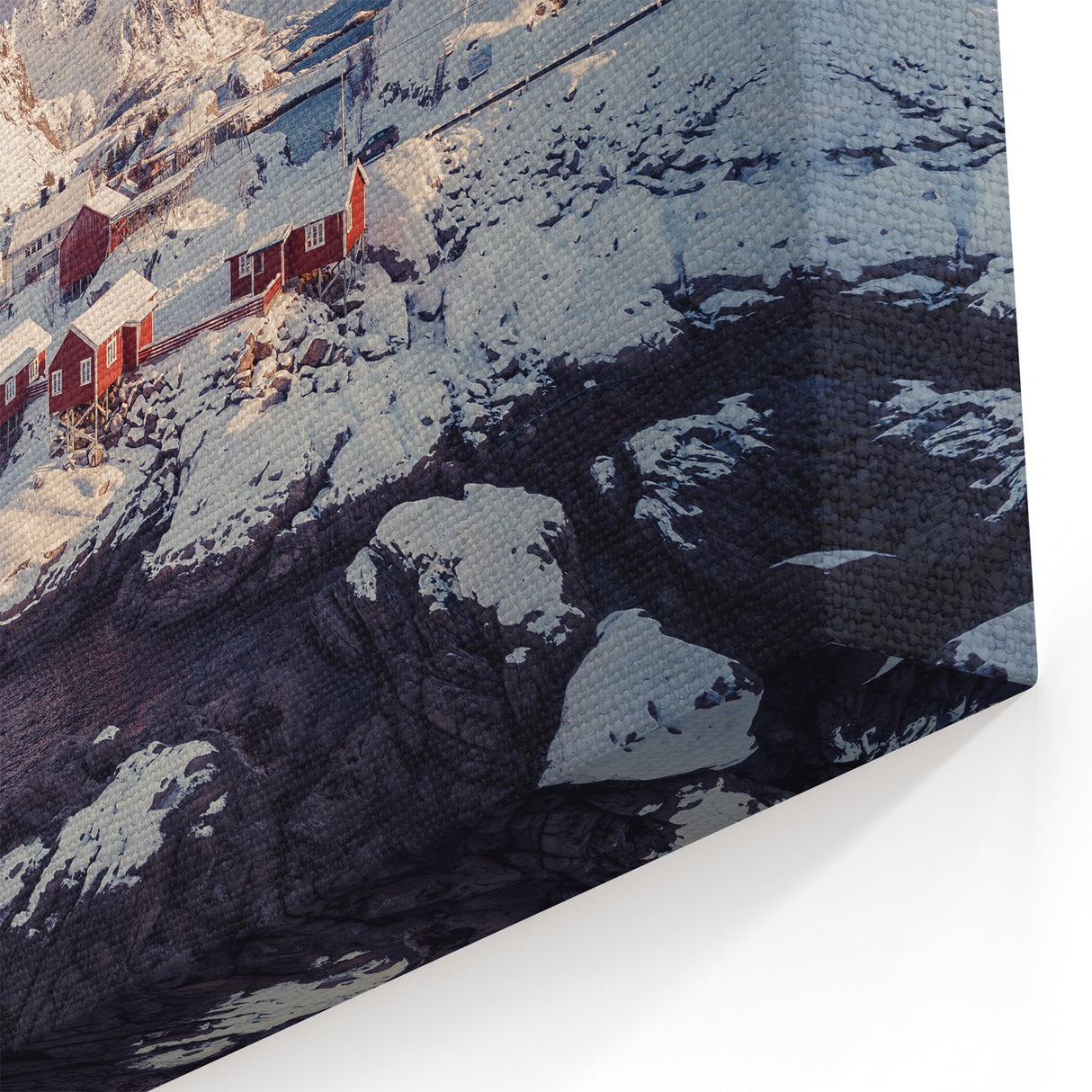 Snowy Arctic Village - Majestic Winter Mountain Landscape Wall Art