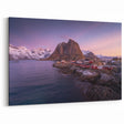 Majestic Nordic Village - Scenic Snow-Capped Mountain Canvas Art