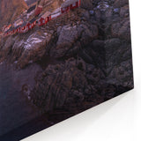Majestic Nordic Village - Scenic Snow-Capped Mountain Canvas Art