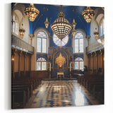Majestic Synagogue Interior Wall Art - Jewish Decor for Modern Spaces