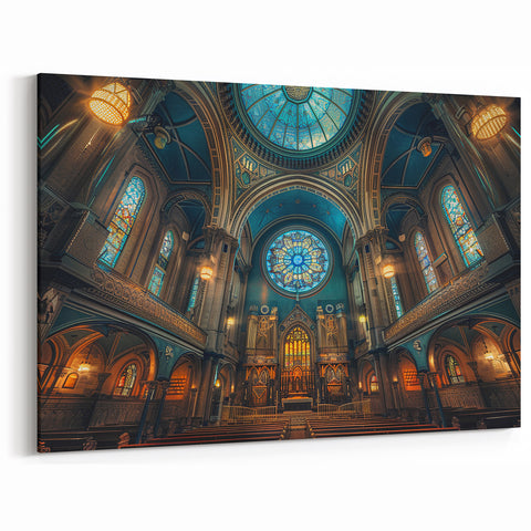 Stunning Synagogue Interior Art - Vibrant Jewish Architecture Wall Decor