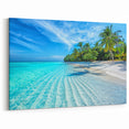 Tropical Beach Paradise Wall Art - Crystal Clear Ocean Canvas Print