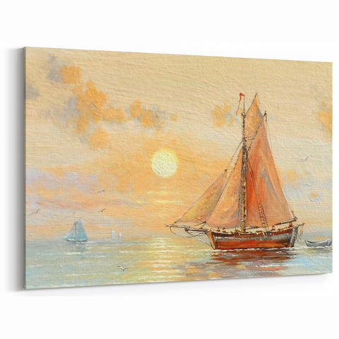 Serene Rowboat at Sunset - Coastal Nautical Decor Art Print