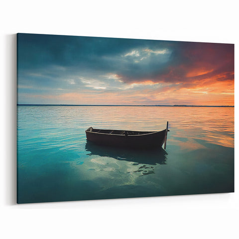 Tranquil Rowboat at Dusk - Oceanic Nautical Wall Art Print