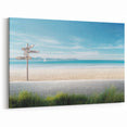 Charming Beach Signpost Wall Art - Coastal Sailboat Canvas Print