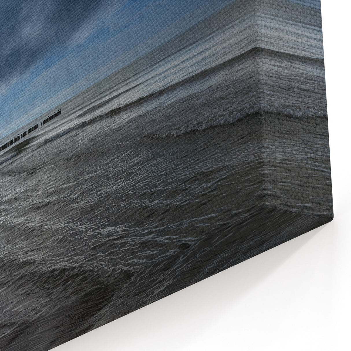 Moody Coastal Beach Wall Art - Dramatic Sky Ocean Canvas Print