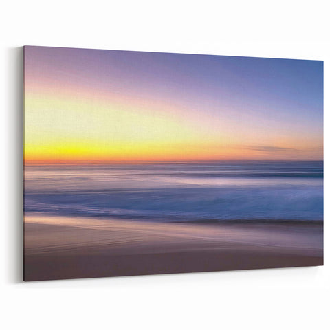 Tranquil Beach Sunset Wall Art - Serene Ocean Horizon Canvas Print