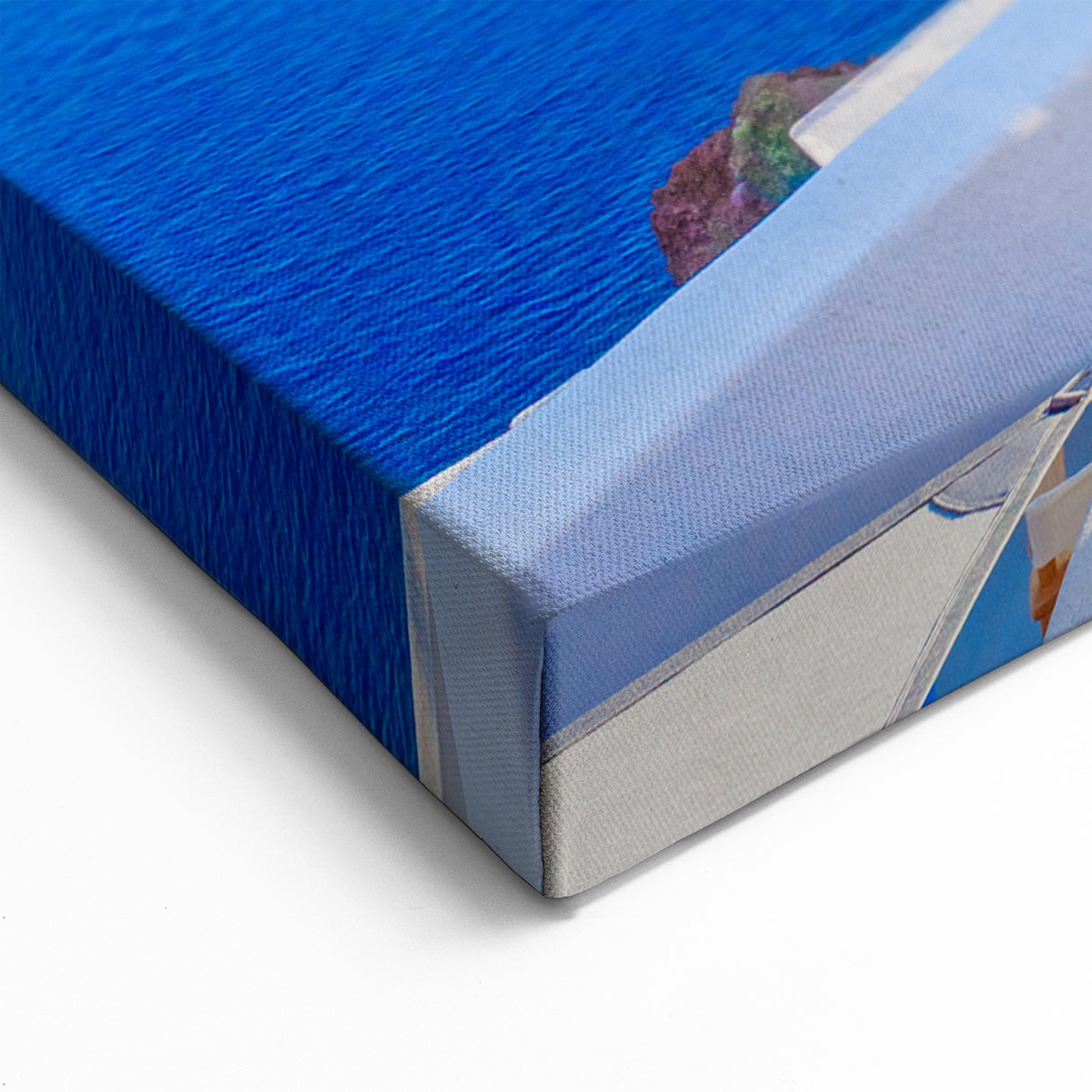 Scenic Village Prints - Iconic White and Blue Greek Village by the Sea
