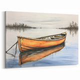 Minimalist Rowboat on Still Waters - Tranquil Coastal Wall Art Print