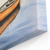 Minimalist Rowboat on Still Waters - Tranquil Coastal Wall Art Print