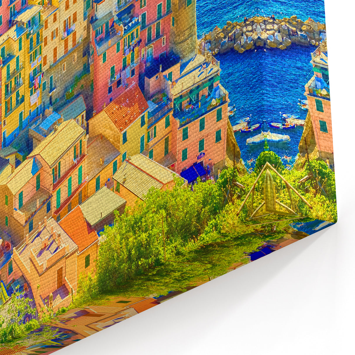 Quaint Village Scenes - Vibrant Mediterranean Cliffside Village