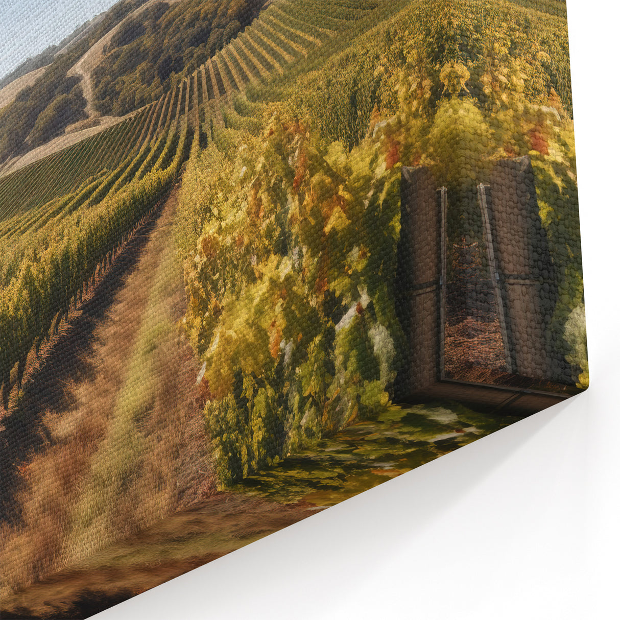 Vineyard Acrylic Glass Art - Serene Vineyard Wall Art for Modern Decor