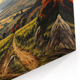 Framed Vineyard Art - Dramatic Sunset Vineyard Scene for Home Decor