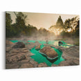 Serene Hot Spring Canvas Print - Tranquil Nature Hot Spring Wall Art