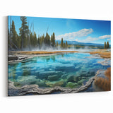 Crystal Clear Hot Spring Canvas Print - Scenic Nature Hot Spring Wall Art