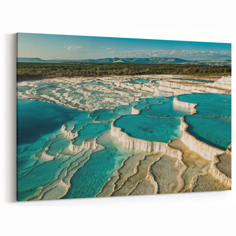 Turquoise Hot Spring Canvas Print - Scenic Nature Hot Spring Wall Art