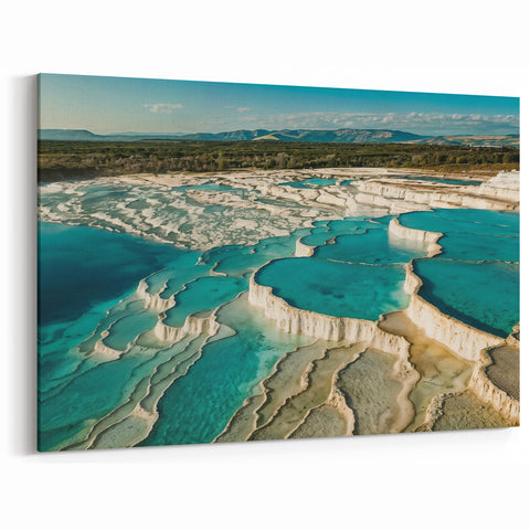 Turquoise Hot Spring Canvas Print - Scenic Nature Hot Spring Wall Art
