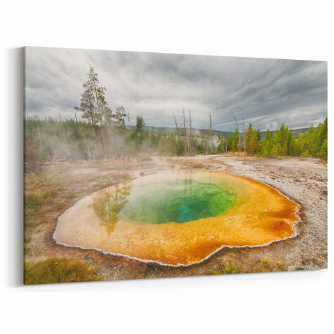 Tranquil Canvas Print - Scenic Nature Hot Spring Wall Art