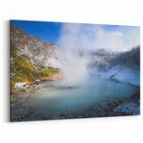 Serene Winter Hot Spring Canvas Print - Tranquil Hot Spring Wall Art