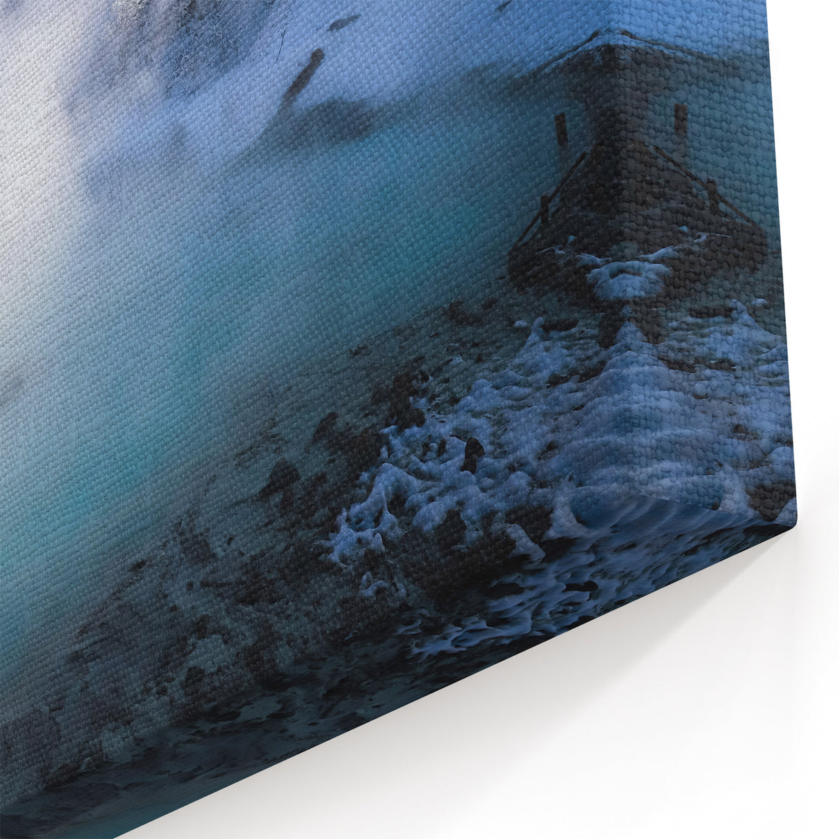 Serene Winter Hot Spring Canvas Print - Tranquil Hot Spring Wall Art