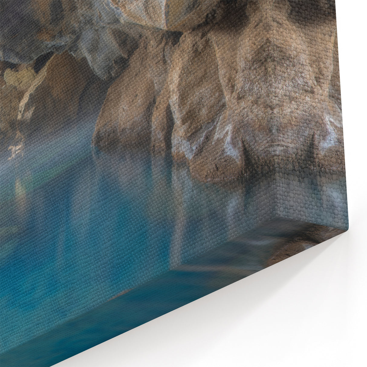 Mystical Hot Spring Cave Canvas Print - Tranquil Nature Wall Art