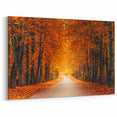 Autumn Forest Road Art - Scenic Fall Pathway Canvas - Nature Wall Decor