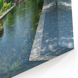 Bright Watermill Canvas Print - Serene River Landscape Wall Art