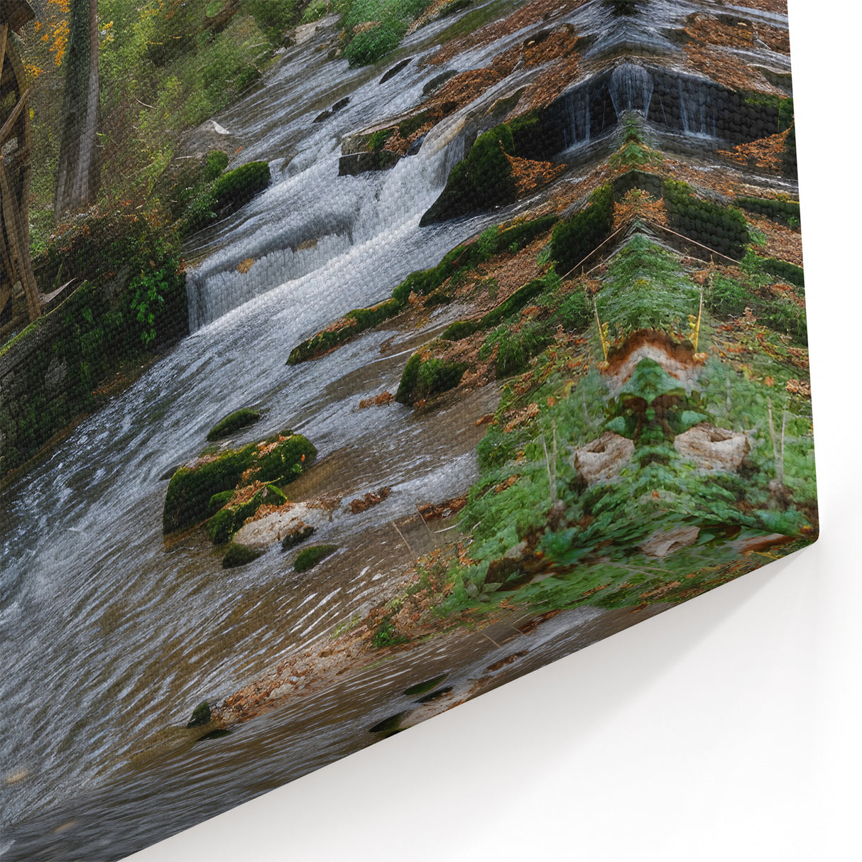 Rustic Watermill Scenic Art - Autumn Tranquility Wall Art Print