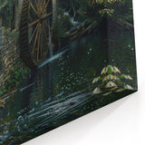 Historic Watermill Wall Art - Serene Rustic Landscape Canvas Print