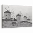 Black and White Windmill Art - Elegant Windmill Canvas Print Decor