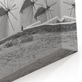 Black and White Windmill Art - Elegant Windmill Canvas Print Decor
