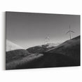 Minimalist Windmill Art - Black and White Windmill Canvas Print