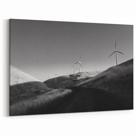 Minimalist Windmill Art - Black and White Windmill Canvas Print
