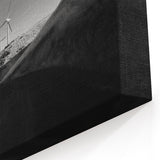 Minimalist Windmill Art - Black and White Windmill Canvas Print